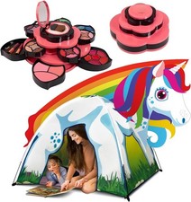 Toysical Makeup Kit and Unicorn Princess Kids Play Tent and Makeup OPEN BOX