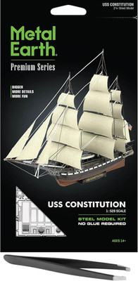 Metal Earth Premium Series USS Constitution 3D Metal Model Kit Bundle with Tweez