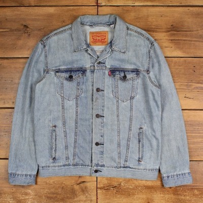 Levi's Denim Trucker Jacke L Herren 00s Stonewash Blau Freizeit American