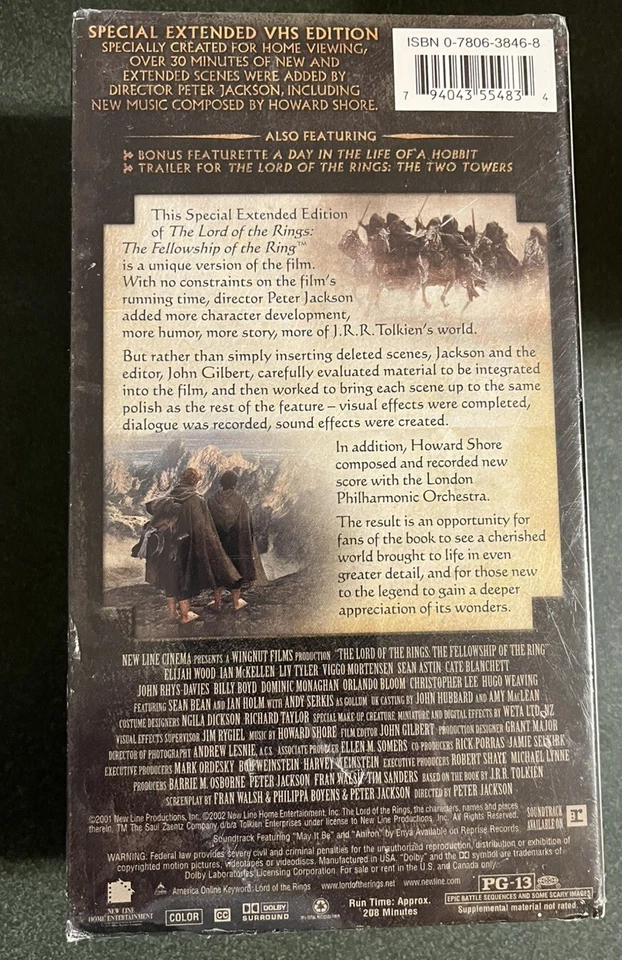 The Lord of the Rings: The Fellowship of the Ring 2 VHS Special Extended Edition - Image 2 of 2