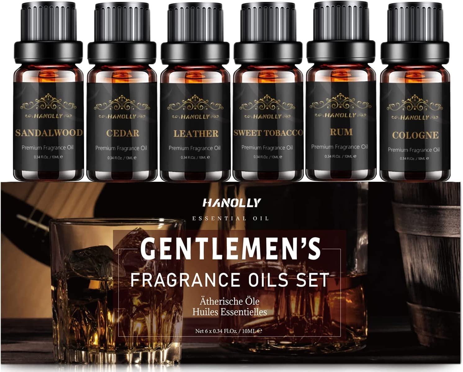 Essential Oils Set, Men Scents Fragrance Oil Aromatherapy Essential Oils Kit for-image