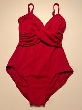 Jantzen Swimsuit Women's Size 10 Red One Piece Ruched
