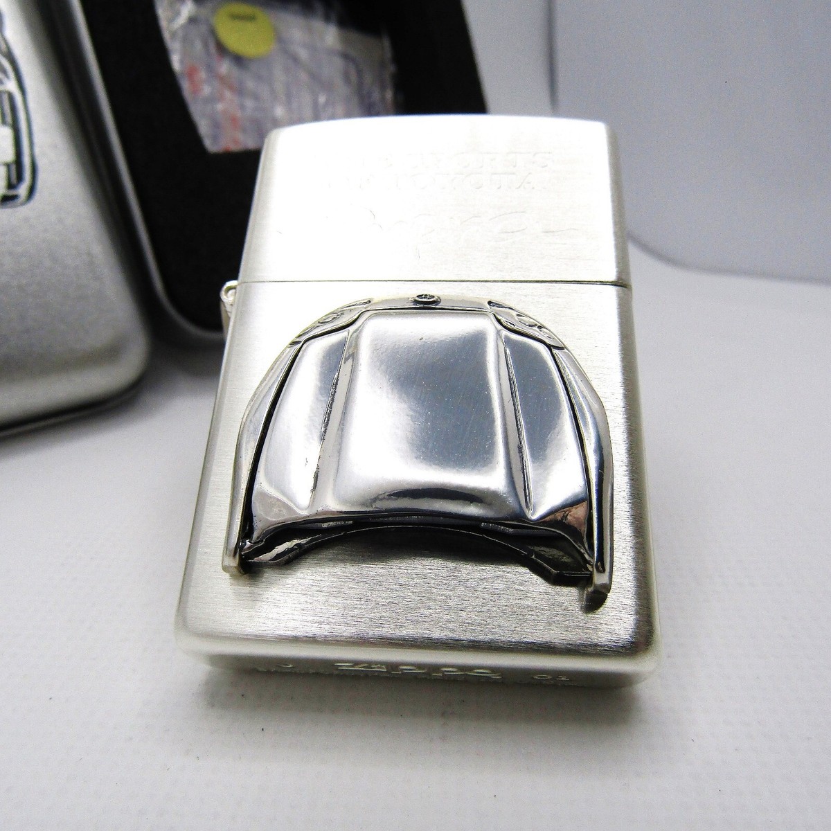 Toyota Supra Bonnet metal Limited Zippo Oil Lighter 2001 MIB Rare