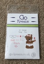 *GO KREATE* BOO SCRUFFY BEAR BABY OUTFIT CUTTING DIE - NEW & SEALED