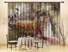3D Hand Drawn Tiger ZHUA3155 Photo Curtain Window Blockout Fabric Amy 2023
