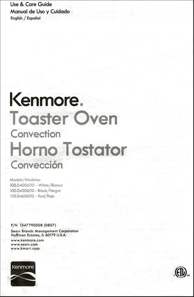 MANUAL ONLY For Sears Kenmore Toaster Oven Model 4606 4206 4006 Convection 17pgs - Image 2 of 3