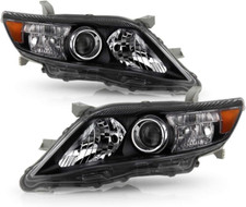 Projector Headlights Lamps Driver Passenger for Black 2010-2011 Toyota Camry