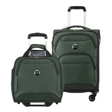 DELSEY Storm Plus 2-pieces Under-Seater & Carry-On Set- Green