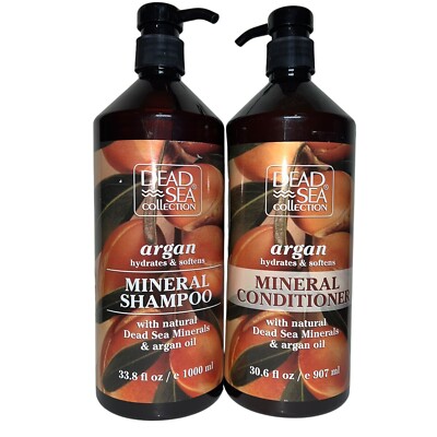 Dead Sea Argan Shampoo & Conditioner Set Hydrate & Soften - mineral enriched