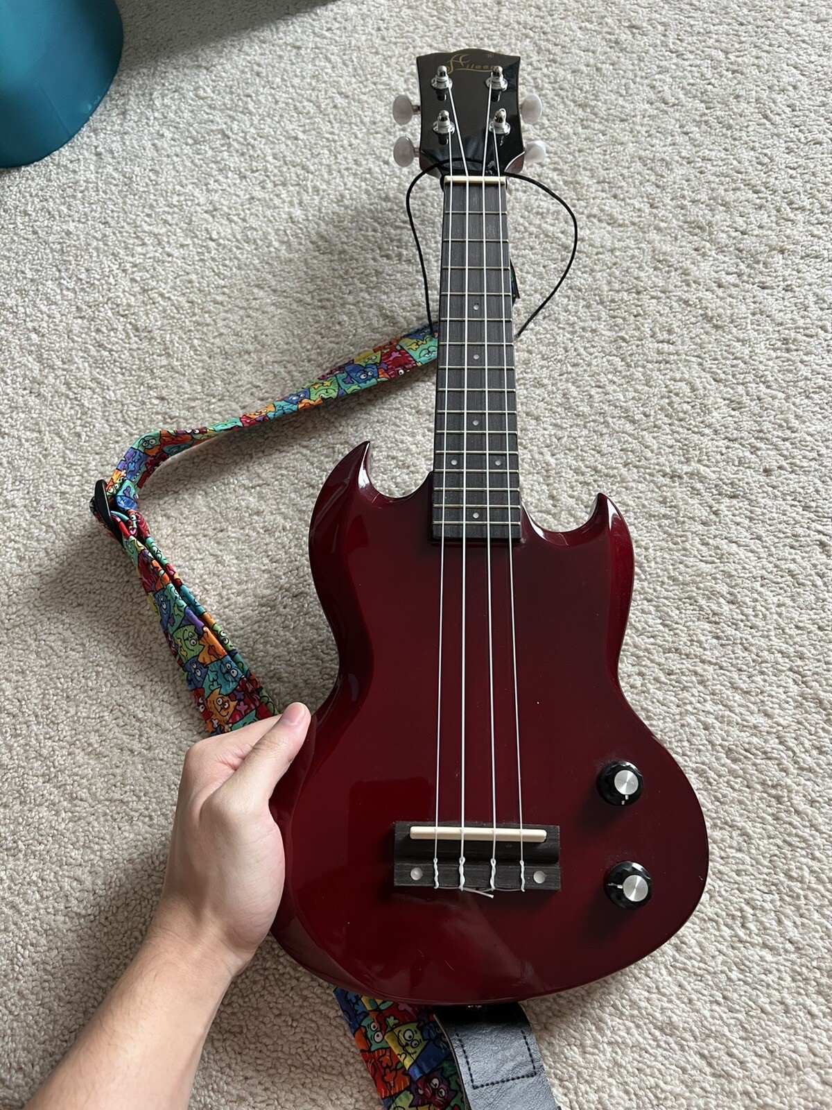 Electric Ukulele and Orange Mini Amp Actutun