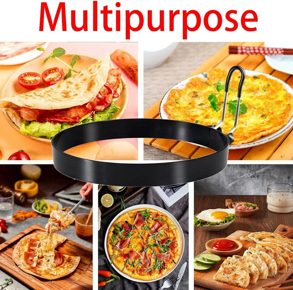 2件装6英寸煎蛋模具圆形蛋环用于煎蛋煎饼模具 — 第 3/4 张图片