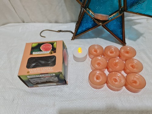 Vintage Style blue Star Hanging Tea Light+ yankee Candles Lantern Holder 10" - Picture 3 of 23