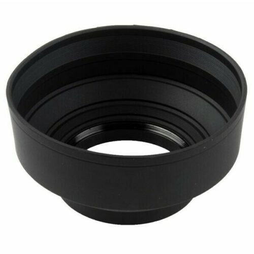 3-Stage Collapsible Rubber Foldable Lens Hood Shade 49 52 55 58 62 67 72 77 82mm - Picture 3 of 5