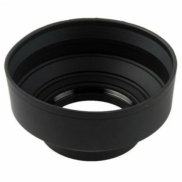 3-Stage 49 52 55 58 62 67 72 77 82mm 3 in1 Collapsible Rubber Foldable Lens Hood - image 3 of 4