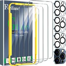 4 PACK Screen Protector for iPhone 15 PRO MAX with 4 Camera Lens Protector, 6.7"