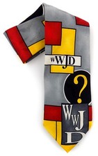 Eagles Wings Men's Christian Necktie Classic Length 100 Silk WWJD Multi Color