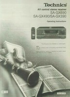 Technics SA-GX690 / SA-GX490 / SA-GX390 AV Receiver Instructions - USER MANUAL