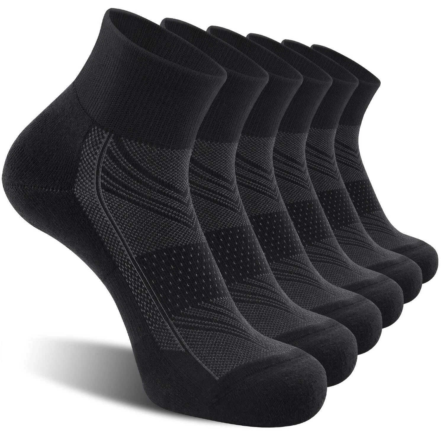 CelerSport 6 Pack Men's Ankle Socks with Cushion Sport Athletic Running Socks...