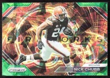2023 5097C Panini PRIZM FIREWORKS GREEN ICE PRIZM Nick Chubb Cleveland Browns