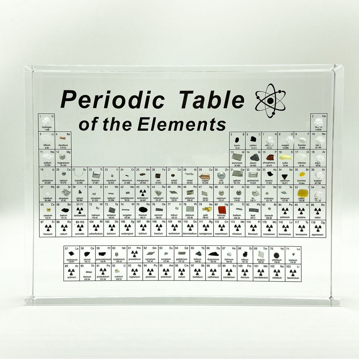 Chemical Element Display Acrylic Periodic Table with 83 Real Elements  Samples