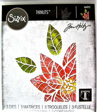 Christmas Poinsettia Pieces Sizzix Thinlits Thin Metal Die Set by Tim Holtz NEW 