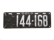 1919 Colorado license plate with 1920 Tab in all Original condition 144-168