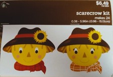 NIP Autumn Fall Craft Kit - Boy  Girl Scarecrow Heads - Count 24 - Ages 4 