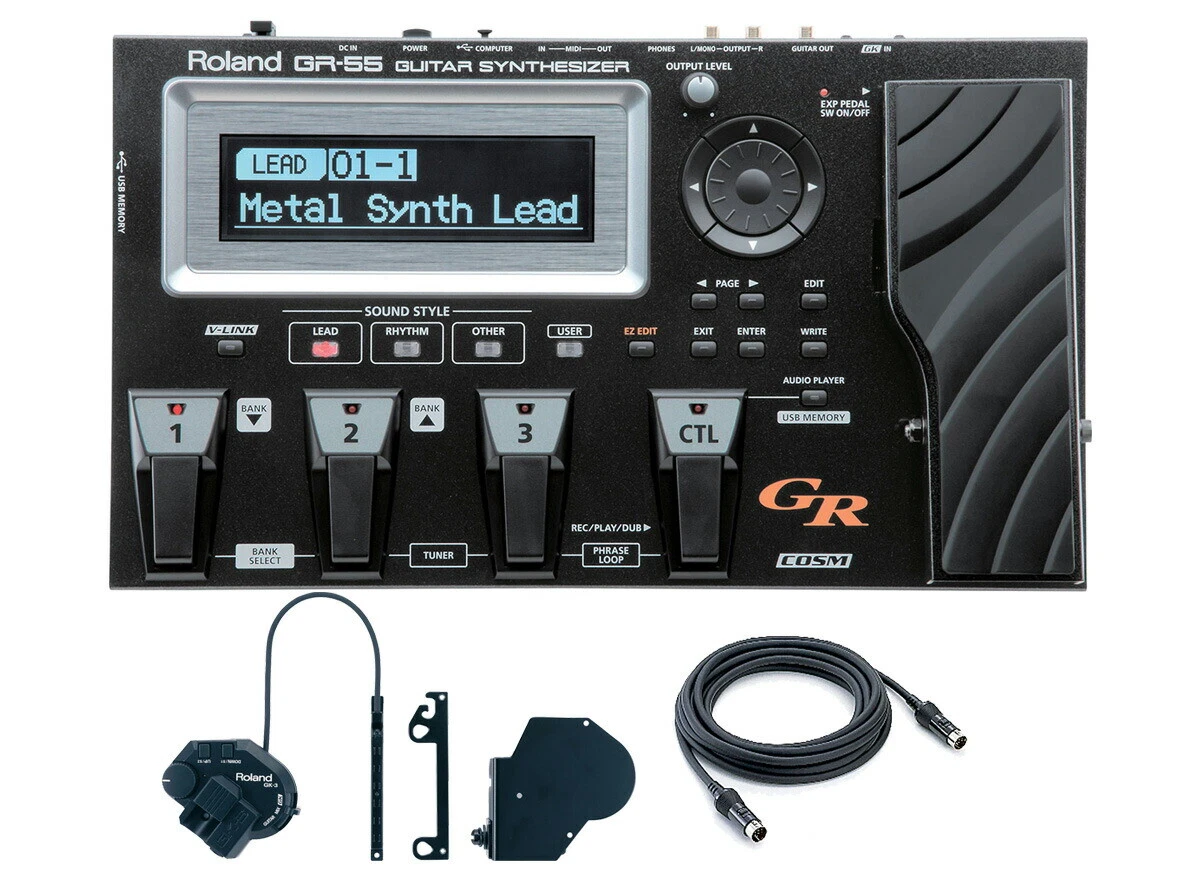 Guitar Synth仕様 C by J Roland GK-3＆GR-55 Roland GR-55 Guitar Synthesizer Black With GK-3 Divided Pickup