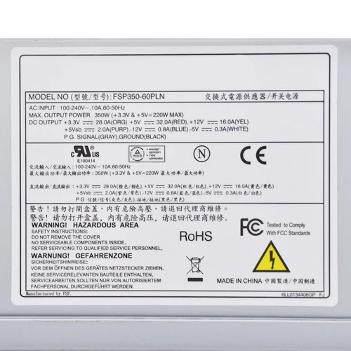 For FSP350-60PLN 350W Industrial Control Equipment Power Supply with -5V - 第 5/6 張圖片