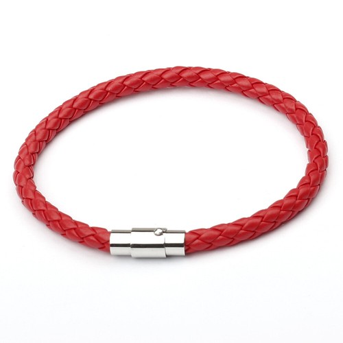 Zense - Pulsera de piel trenzada para hombre en color rojo ZB0258 - Imagen 2 de 9