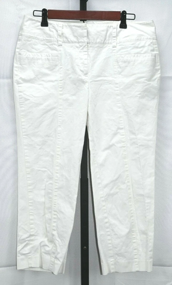 Dana Buchman Signature white capri pants size 10 RN# 73277 cotton & spandex