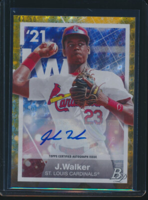 JORDAN WALKER AUTO 2021 Bowman Platinum Precious Elements GOLD Parallel #/50 RC