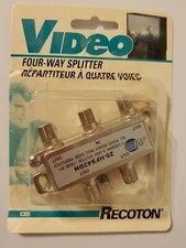 Vintage Recoton 4-Way Coaxial Splitter 25-HFS42DN 5-2300MHz Power Pass V305