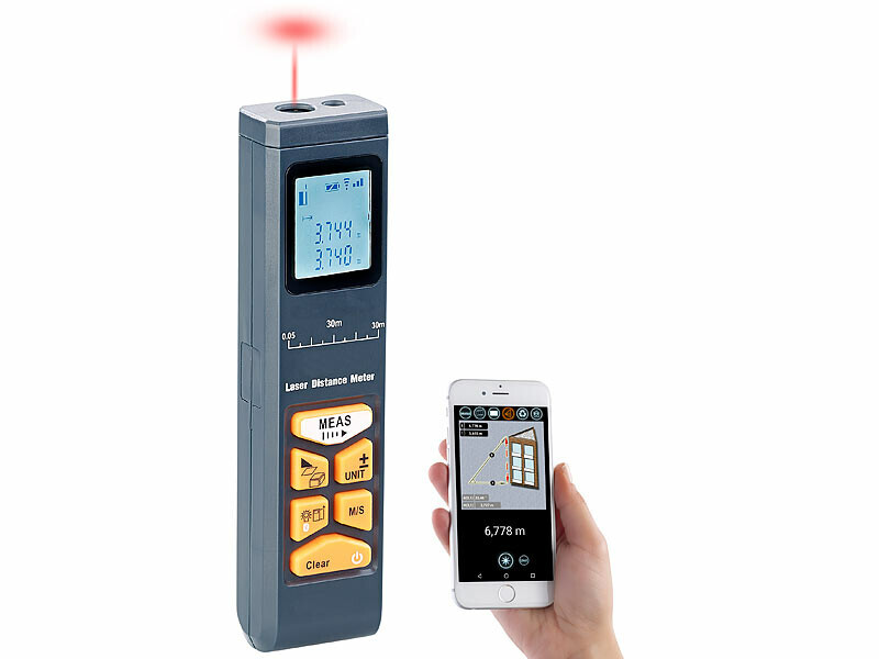 Télémètre laser pour plan de maison AGT Professional avec bluetooth et écran LCD longue portée