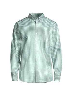 VINEYARD VINES Men's On-The-go Brrr Gingham Shirt - Cooling Performance Cotton Blend, UPF 30, Moisture Wicking