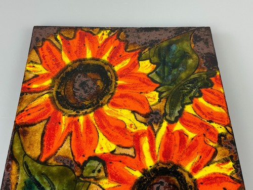 60er 70er Jahre Wandbild Wandplatte Keramik Ruscha Handgemalt Nummer 769 Design - Bild 4 von 13