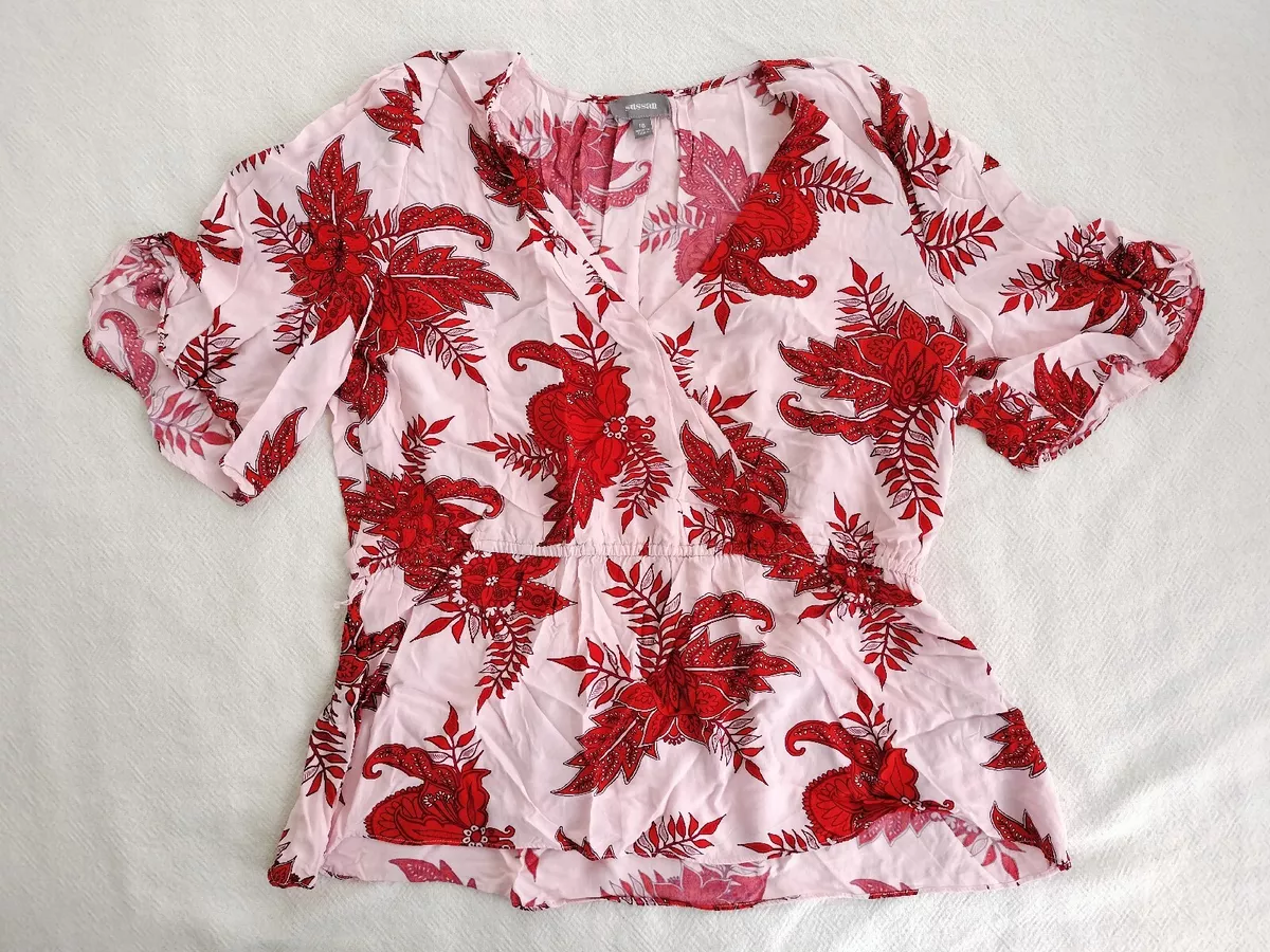 Sussan Top Womens Size 16 Floral Short Sleeve | eBay