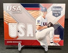 2020 Panini Elite Extra Edition #USAM-JD John Doxakis USA Material Orange #/199
