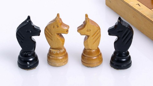 1960s Vintage USSR Wooden Chess Set side Board 30x30 cm 11.8" Medium Easter Gift - Picture 6 of 10