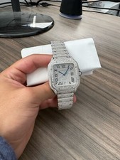 2024 Cartier Santos Mens Large Iced Out 14ct ...