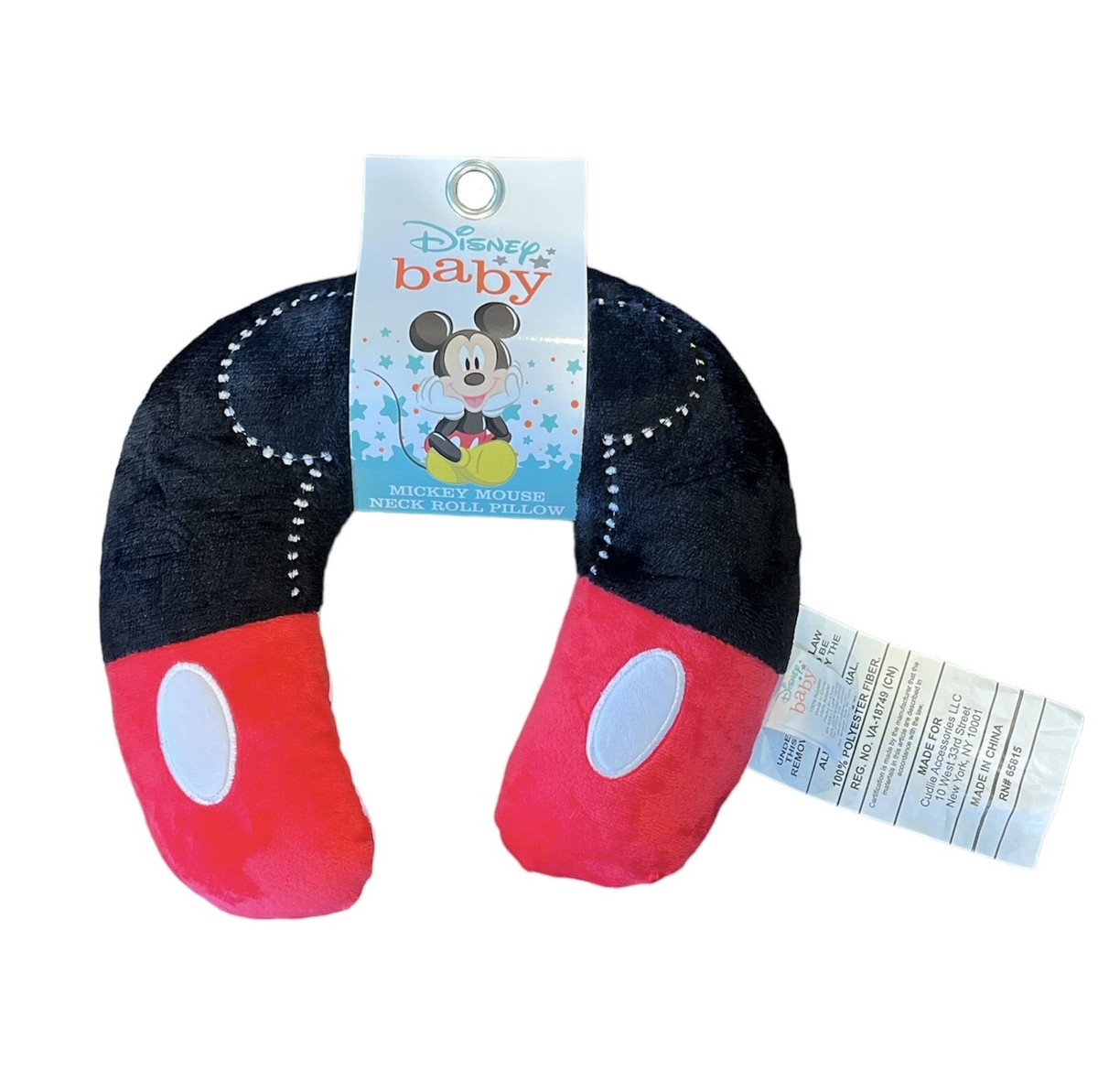 Disney Baby- Mickey Mouse Neck Roll Pals 9” Travel Pillow! Brand 