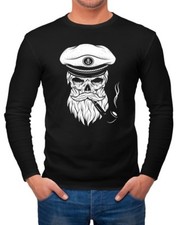 Herren Longsleeve Totenkopf Captain Skull Kapitän Anker Langarmshirt Neverless®