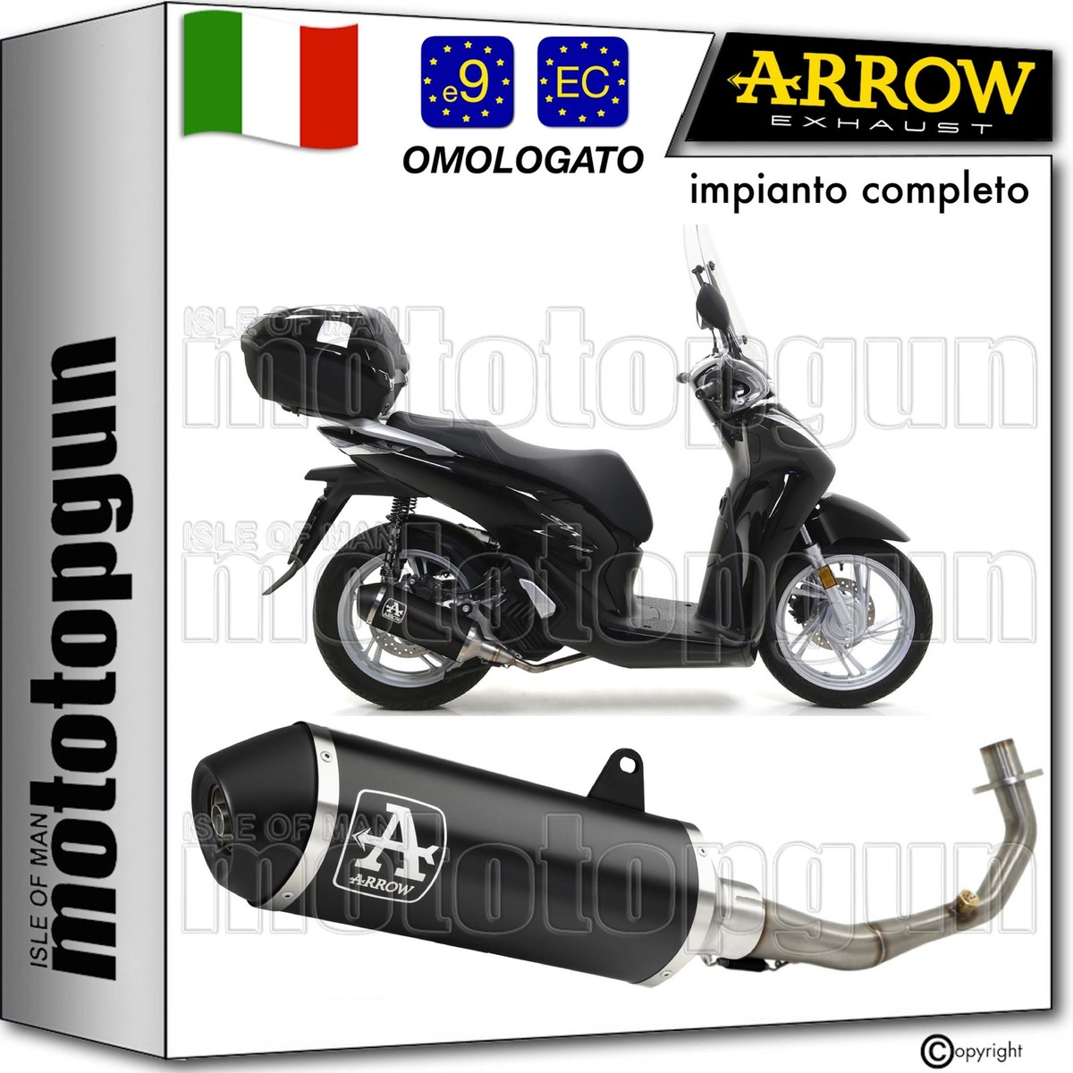 ARROW SCARICO COMPLETO OMOLOGATO RC URBAN NERO HONDA SH 125 I 2022 22 2023  23