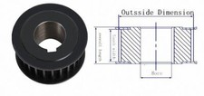 Select Size - HTD 8M 25 Tooth Timing Belt Pulley 8mm Pitch 32mm or 42mm Wide
