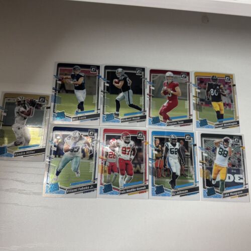 2023 Donruss Optic Football Lot of 9 Rated Rookie Base Cards