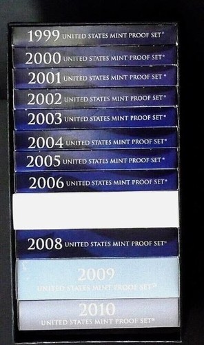 1999 to 2010 Proof Sets U.S. Mint 12 Proof Sets - Picture 3 of 4