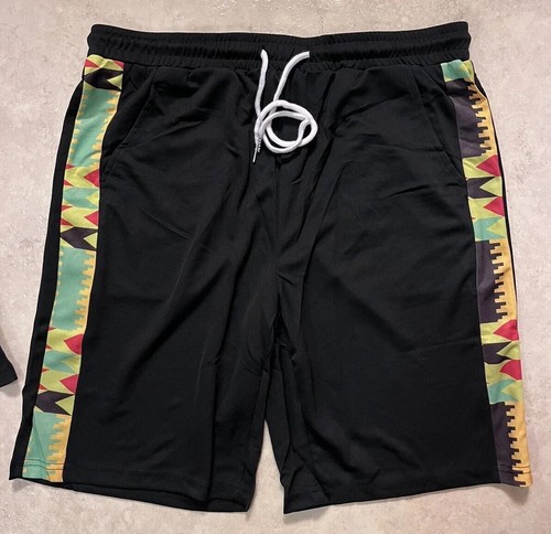NWT ✅ Luc Matton ✅ T-Shirt & Shorts 2pc Hipster Patchwork Outfit ✅ Size Large - Picture 3 of 24