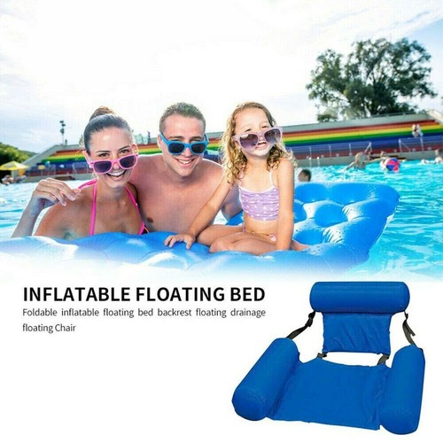 Pool Floats Adult Size, Inflatable Rafts Pool Lounger with Headrest & Cup Holder - Picture 9 of 12