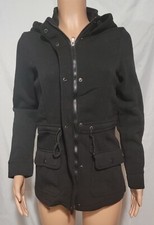 Microfleece Jacket Women  s Black Full Zip Warm Hooded Coat Soft  Lightweight