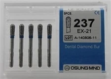 Dental Diamond Burs, Standard Grit Multi-Use, 5 Pcs/Pk [237EX-21]